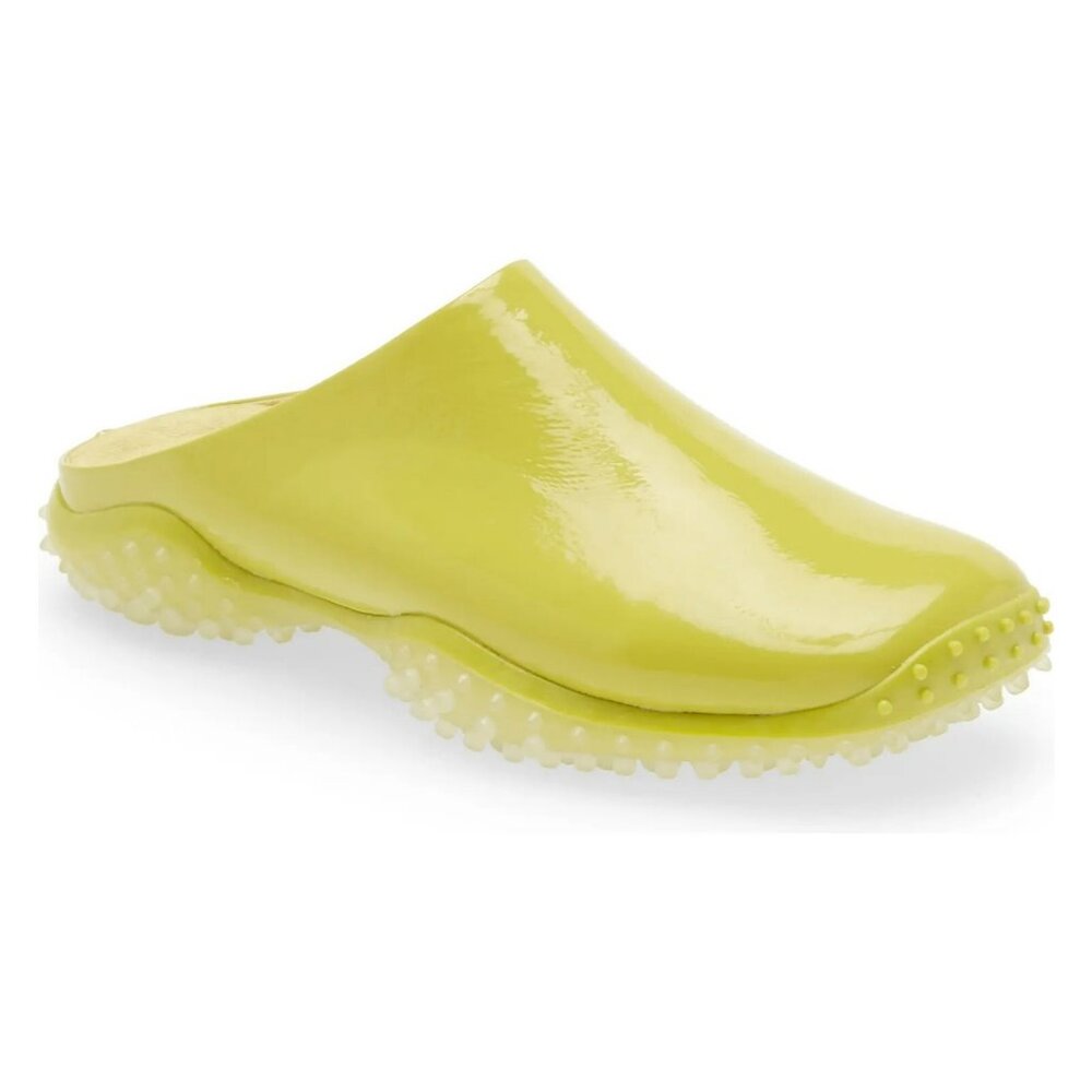 Jeffrey Campbell Lightyear Clog Mule Chartreuse Faux Patent Leather Size US 6.5